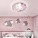 Produktbild Cartoon LED Deckenleuchte Kinderzimmer Rosa Hallo Kitty Babyzimmer Dimmbar Deckenlampe mit Fernbedienung Modern Runde led Deckenbeleuchtung für Kreativ Mädchen Kinder Schlafzimmer Wandleuchte (Ø58cm)