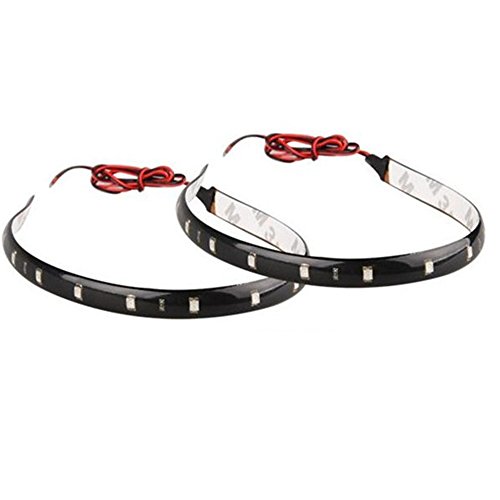 Tira LED flexible impermeable para auto 12V 30 cm morada miniatura 5