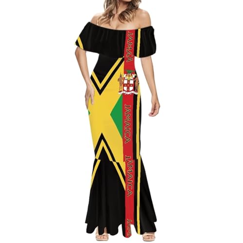 Jamaica Dress for Women Sexy Dresses Woman Off-Shoulder Maxi Dresses Bodycon Short Sleeves Plus Size Sun Dresses - Main Image