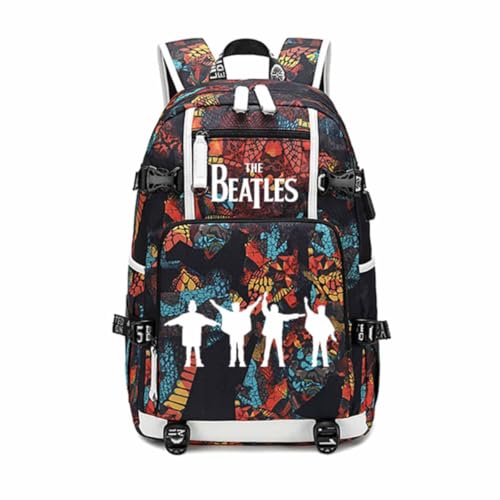 SHOSTYY Beatles Sac à dos d’école pour enfants Motif dessin animé - Les Beatles, Paul McCartney, John Lennon, RIngo Starr, George Harrison SHOSTYY Beatles Sac à dos d'école pour enfants Motif dessin animé