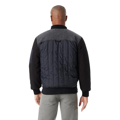 Image of BASS OUTDOOR Men's Hero Mix Media Zip Up Front Bomber Jacket With Sleeve Pocket Standard