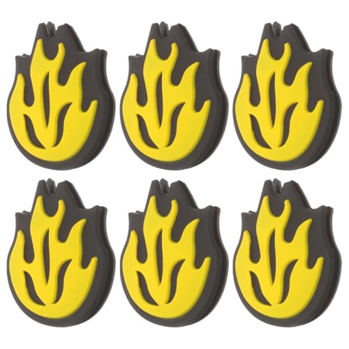 BESPORTBLE Fire Tennis Racket Dampener 6pcs Tennis Racket Vibration Dampener Racket String Shock Absorber Fire Shaped Silicone Racquet Shock Absorbers Tennis Racket Accessories