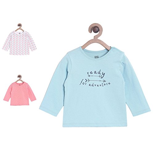 Image of miniklub Girls Pack of 3 Printed Pure Cotton Tops