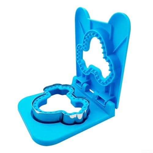 Cortador de borde de bolsa de sándwich integrado y máquina de pan de sándwich de acero inoxidable para sándwiches sellados sin corteza, diseñado para varios tipos de pan y rellenos (azul)