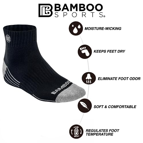 Premium Bamboo Crew Work Socks- Quarter High Moisture Wicking, Odor Eliminating2