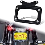 WOWTK-Rear-Fender-Curved-License-Plate-Frame-wWhite-LED-Lighting-fits-for-Harley-Road-Glide-Road-King-Street-Glide-FLHRXS-FLHX-FLHXS-FLHXST-FLTRX-FLTRXS-and-FLTRXST-2010-2023-Black