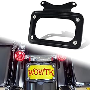 Wowtk Rear Fender Curved License Plate Frame W/White Led Lighting Fits For Harley Road Glide Road King Street Glide Flhrxs, Flhx, Flhxs, Flhxst, Fltrx, Fltrxs, And Fltrxst 2010-2023, Black 8 41ahstlrqrl. sl500 . ss300