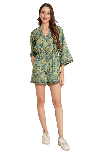 Image of COTLAND Fashions Jaipuri Cotton Printed Playsuit for Women
