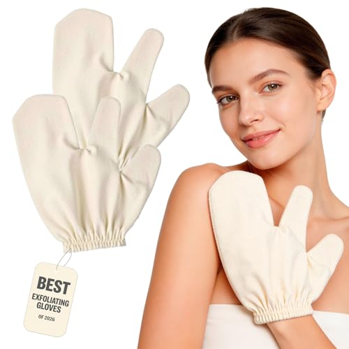 Garshana Gloves Raw Silk Massage Gloves Ayurvedic Massage Lymphatic System Glove for Hands Cellulite Dry Brushing Sleeping Exfoliating Smooth Glove for Women Body Portable