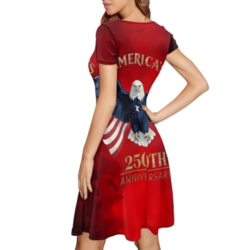 Image of POLERO Sunflower Dress for Women Floral Summer Dresses Short Sleeve Casual Sundresses Midi Dresses