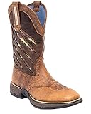 Shyanne Women's Xero Gravity Lite Flag Western Boot Square Toe Brown 7.5 M