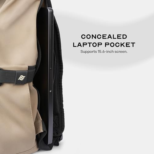Image of Assembly Kairo 23L Laptop Backpack for Men Women 15.6 Inch Premium PU Leather Office Travel Bag with Tablet Compartment