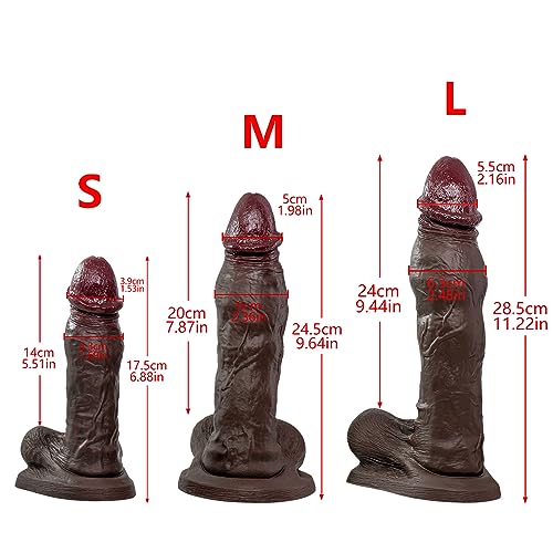 Jixaxe Riesiger Realistischer Dildo mit Große Saugnapf, Dicker Natur Echte Penis Weichen Zwei Layer Silikon XXL Lange Dildos Echten Adern und Prallen Hoden Sexspielzeug für Frauen (S: 17.5 * 4.3cm) – Bild 3