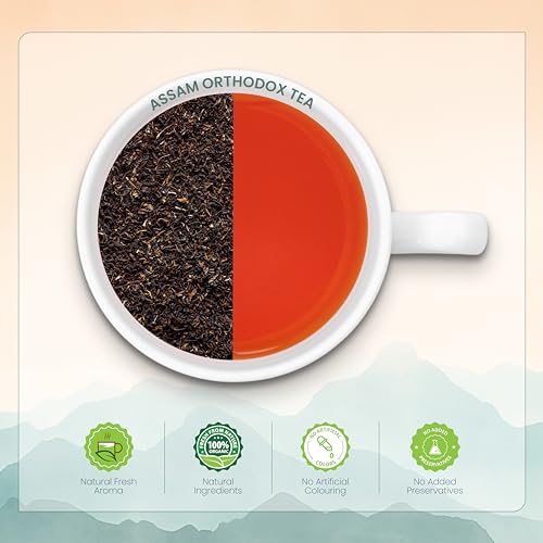 Image of Dabri Assam Orthodox Tea 200gm Combo (Pack of 2 x 100g Each Pouch)Premium Organic Loose-Leaf Black Tea|Natural Rich Taste|Supports Glowing Skin,Stress Relief,Memory Boost & Enhances Energy & Strength