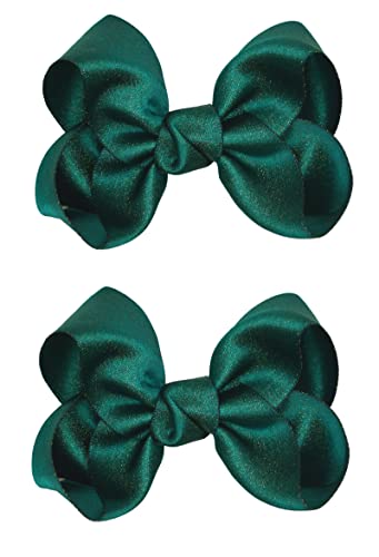 Zoonai 3 Inch Baby Girl Hair Bows Clips Hairpin Headwear Little Teen Toddler Girls Kids Teens Toddlers Hair Accessories - Set Of 2 (Green) #TOP15