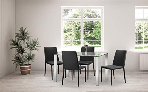 Table à manger Enzo Julian Bowen chromée pour repas modernes - 4