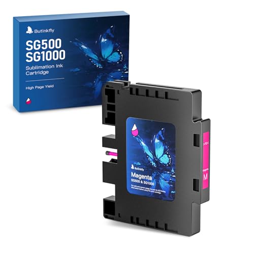 Butinkfly 2026 3.09 Sublimation Ink Cartridge Compatible with Sawgrass SG500 SG1000 Printer All Versions | No Grid Lines Guaranteed(1 Pack, Magenta)