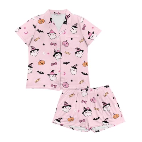 Image of Women's Short Sleeve Sleepwear Pajamas Nightwear with Pockets