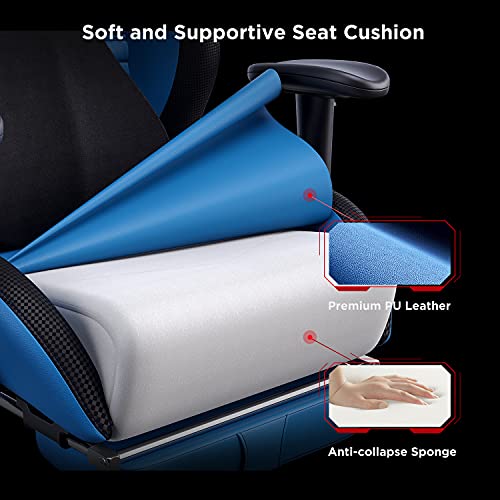 AutoFull-Silla-Gaming-Silla-Gamer-Ergonomica-Silla-de-Oficina-Cuero-de-PU-Silla-de-EscritorioAltura-e-inclinacion-AjustablesReposacabezas-y-Soporte-LumbarReposapiesAzul