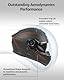 Motorradhelm Klapphelm Integralhelm Fullface Helm - Yema YM-926 Rollerhelm Sturzhelm mit Doppelvisier Sonnenblende ECE für Damen Herren Erwachsene-Schwarz Matt-L