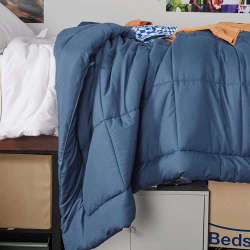 Image of Bedsure Comforter Duvet Insert - Quilted Comforters Twin XL Size, All Season Duvet, GentleSoft Down Alternative Bedding Blanket, with 8 Tabs, Gifts for Women /Men, Dark Slate Blue, Twin XL 92x68 Inches