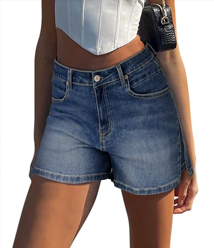 Image of CHICZONE Womens Mid-High Waisted Stretchy Denim Jean Shorts