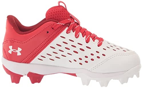 Under Armour 3025600 Baby Boys Leadoff Low Junior Rubber Molded Cleat Baseball Shoe, (601) Red/White/White thumb #5