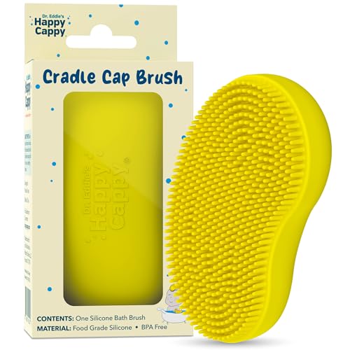 Image of Happy Cappy Beanie Brush - Cradle Cap Brush for Babies, Dry Skin Care, Gentle Exfoliating Baby Scalp Scrubber for Bathing, Helps Dandruff and Flakes, Food Grade Silicone, BPA Free