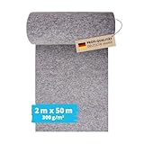 1x Alfa Teichvlies Schutzvlies 300 g/m² - 2 m x 50 m - zum Schutz der Teichfolie vor...