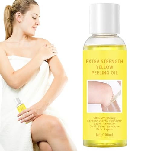 Aceite Exfoliante Amarillo,Solución Exfoliante de Máxima Intensidad - Aceite Hidratante e Iluminador 100ml para Manos, Pies, Cuerpo y Rodillas