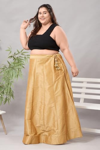 Image of DARIKA Golden Skirts for Women in Plus Size & Small Size.