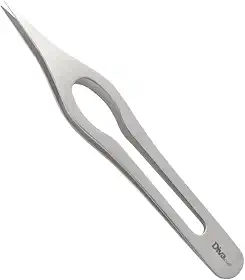 Pinça para Sobrancelhas Ponta Agulha Fina de Alta Precisão Profissional Autoclavável para Design de Sobrancelhas em Aço Inox cor Prata