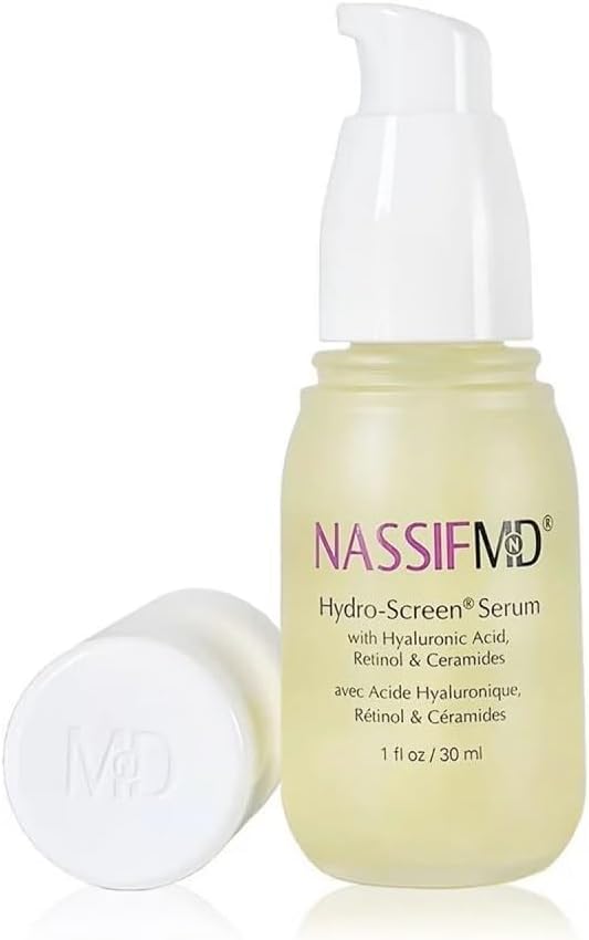 NASSIF MD Hydro-Screen Hyaluronic Acid with Bakuchiol Serum, Retinol Ceramide Moisturizer with Bakuchiol Oil, Retinol Serum Anti Aging Face Moisturizer for Women Face Moisturizer for Dry Skin