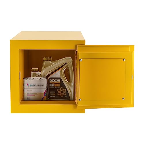 TdiriNar Flammable Storage Cabinet, 2 Gallon Flammable Liquid Storage Cabinet Safety Storage with Double-Lock Protection, Portable Explosion-Proof Cabinet with Signs for Laboratories, Hospitals