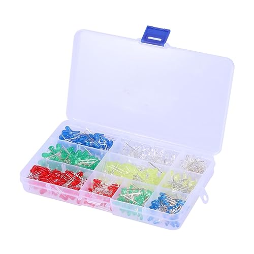 Alipis Led Light Emitting Diodes Set 500pcs Dimmable Led Bulbs Kit Resistors for DIY