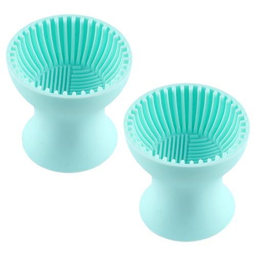 2 Silicone Makeup Brush Cleaning Cups, Portable Small Makeup Brush Cleaning Tool, Easy to Grip Silicone Makeup Brush Cleaning pad, Suitable for Travel,Vinyl Weeding Scrap Collector