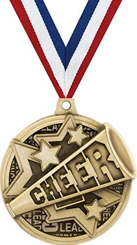 Crown Awards Cheer Medals - 2" Kudos Cheerleading Megaphone Award Medals Gold
