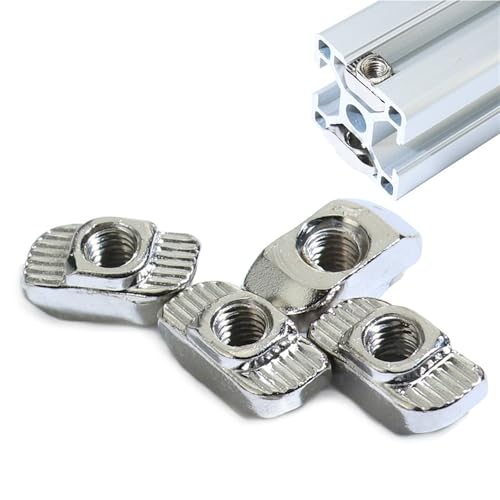 10/20/50/100pcs M3/M4/M5*10 * 6 for 20 Series Slot T-nut Sliding T Nut Hammer Drop in Nut Fasten Connector 2020 Aluminum Extrusion Linear Motion Guides(M5,20 Pieces)
