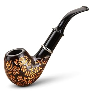 Handcrafted Black Tobacco Pipe with...