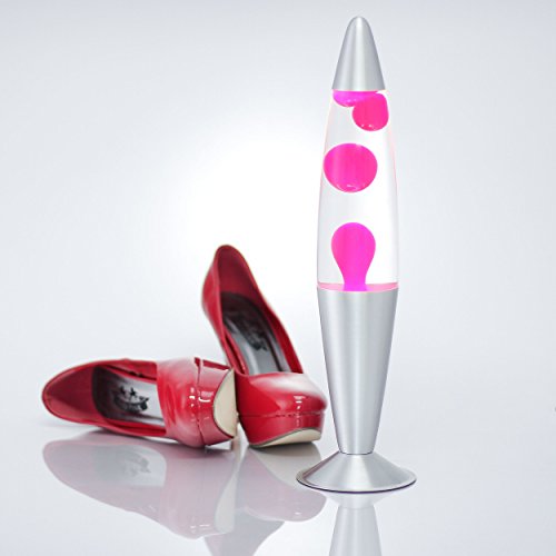 Lámpara Femenina de Lava Rosa Transparente JENNY a:42cm Cilindro Lámpara de Pie...