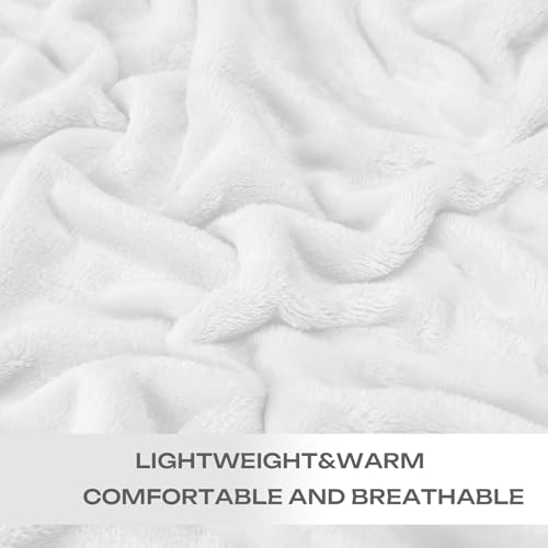Image of Christmas White Throw Blanket,Super Soft Cozy Blanket for Couch Sofa Bed.Plush Microfiber Blanket Lightweight,50x60 Inch
