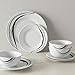 Amazon Basics 18-Piece Kitchen Dinnerware Set, Plates, Dishes, Bowls, Service for 6, Half Moon