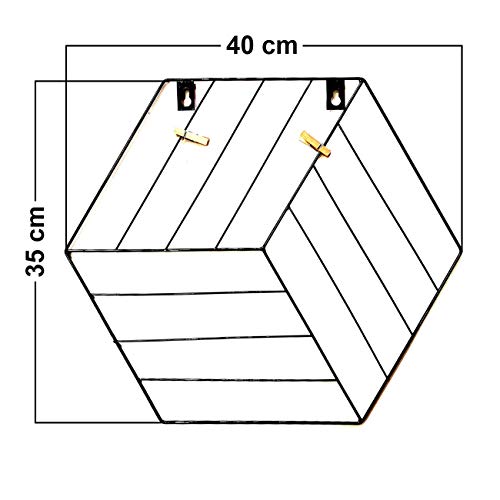 Image of Art Street Hexagon Shape DIY Metal Photo grid wall for photo hanging, wall decoration and display (size- 35 x 40 cm) -Photo clips included