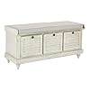 OSP Home Furnishings Dover Storage Bench in White Wash Finish