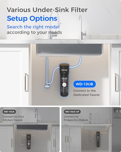 Image of Waterdrop 10UB Under Sink Water Filter System, 8K High Capacity Drinking Water Filtration System, with Dedicated Brushed Nickel Faucet, Removes 99% Chlorine and Reduce Lead, Bad Taste & Odor, USA Tec