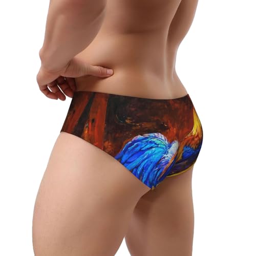 Colorful Rooster Men's Underwear Briefs Coverd Waistband Silky Touch Underwear3