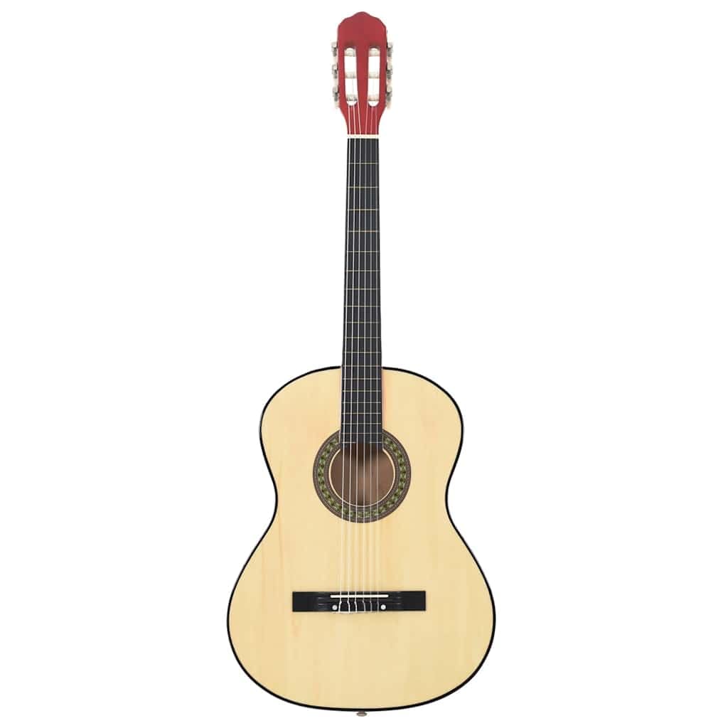 Guitarra de concierto 4/4, guitarra acústica de 39 pulgadas, para principiantes, madera de tilo natural