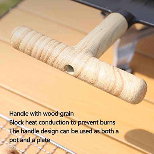 EUBEISAQI Stove Top Griddle Grill | Rectangular Roasting Grill Pan Shovel Shape Griddle Pan Skillet with Wooden Handle,Non-Stick Medical Stone Grilling Pan for Steak Breakfast Camping Cookware - Image 7