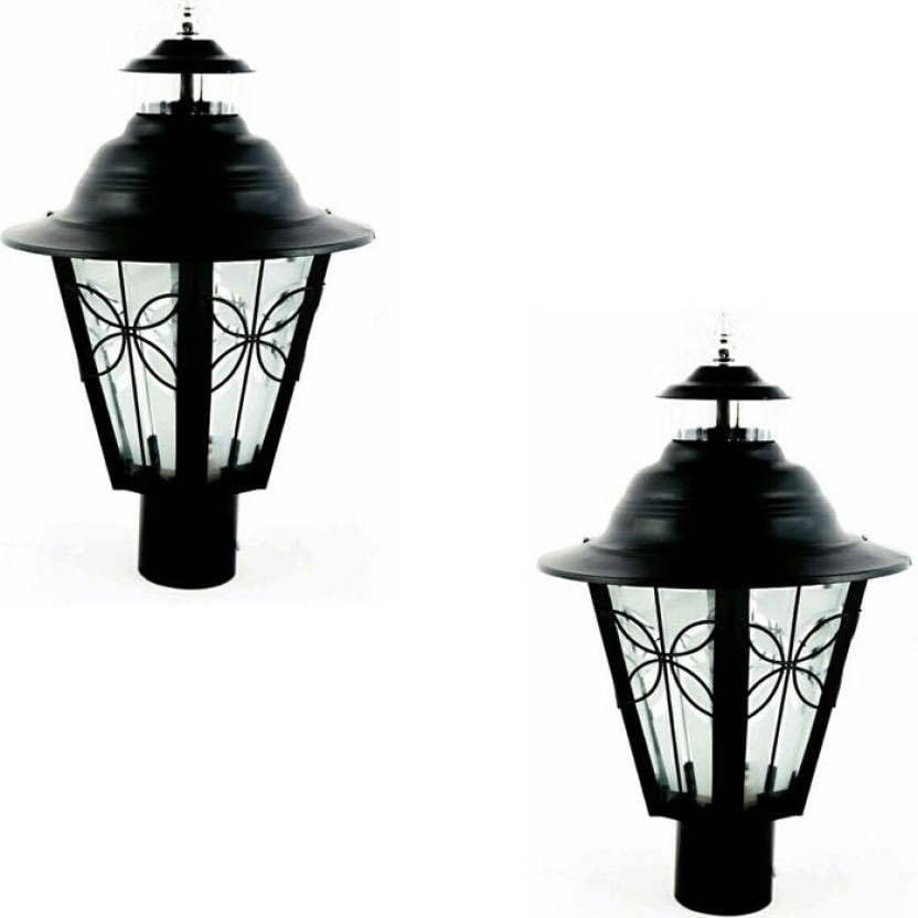 Gate Light Black Iron and Glass | Fixed Mount Outdoor Garden Field Roof Lighting Fixture | Durable Exterior Lamps for Yard Driveway Entrance | Pack of 2-image-41