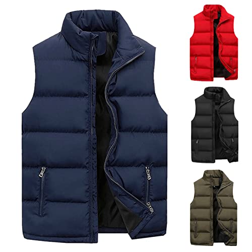 ZHUER Men's Winter Padded Puffer Vest Outdoor Stand Collar Sleeveless Jacket Warm Casual Work Travel Quilted Waistcoat Unisex3
